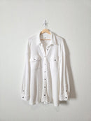 Aerie White Waffle Shirt Jacket (XXL)