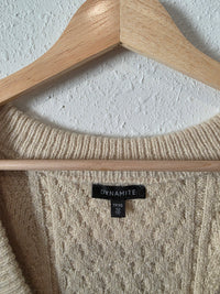 Cream Cable Knit Sweater Vest (XS)