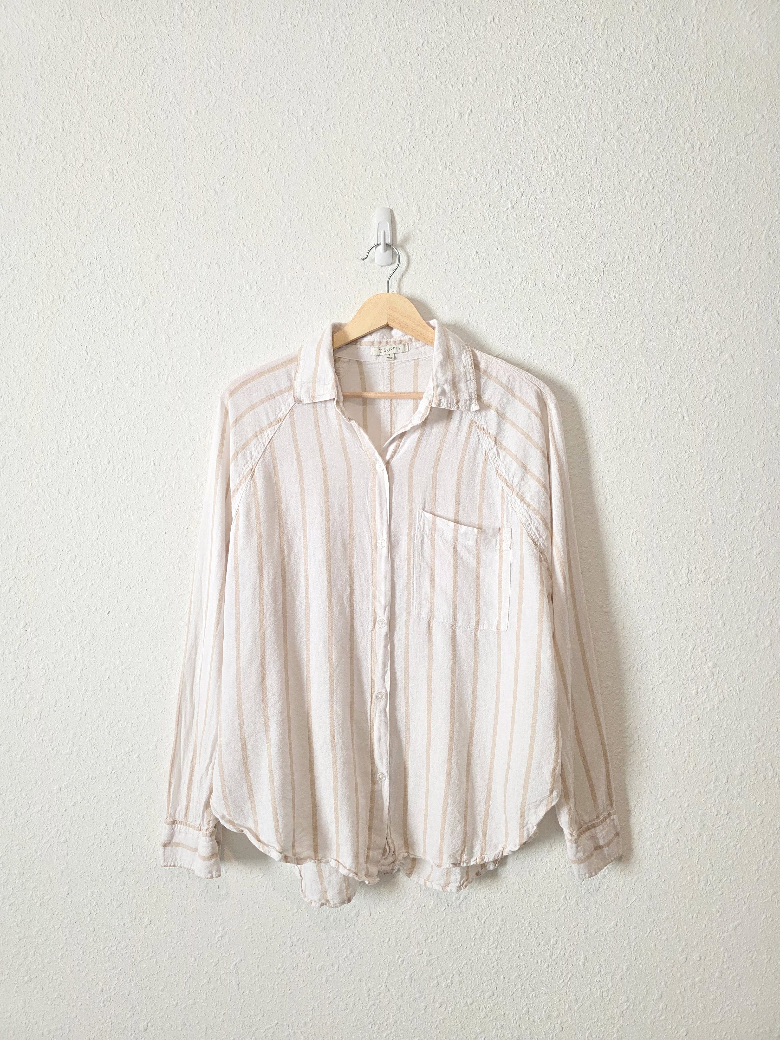 Z Supply Linen Blend Striped Shirt (S)