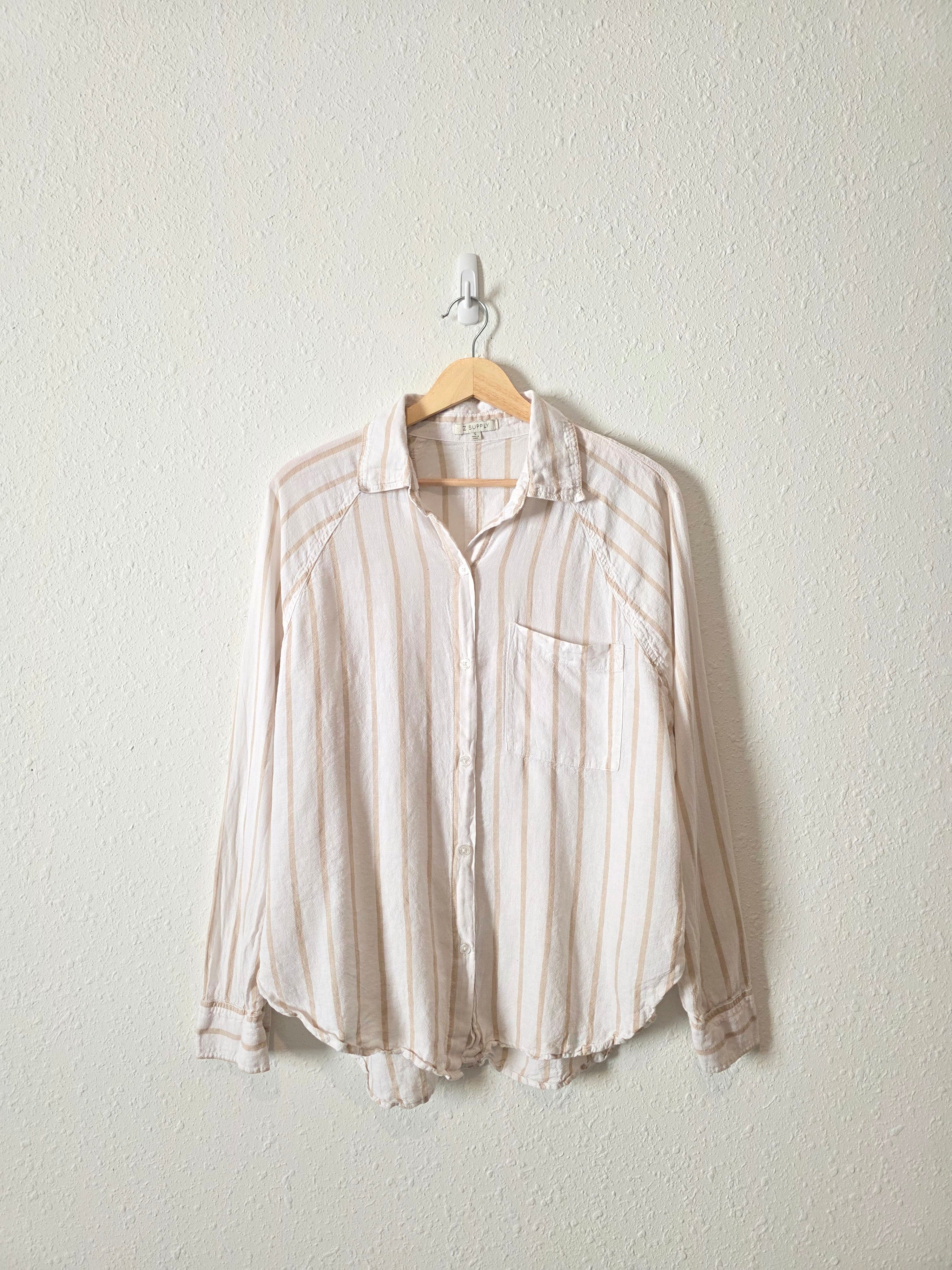 Z Supply Linen Blend Striped Shirt (S)