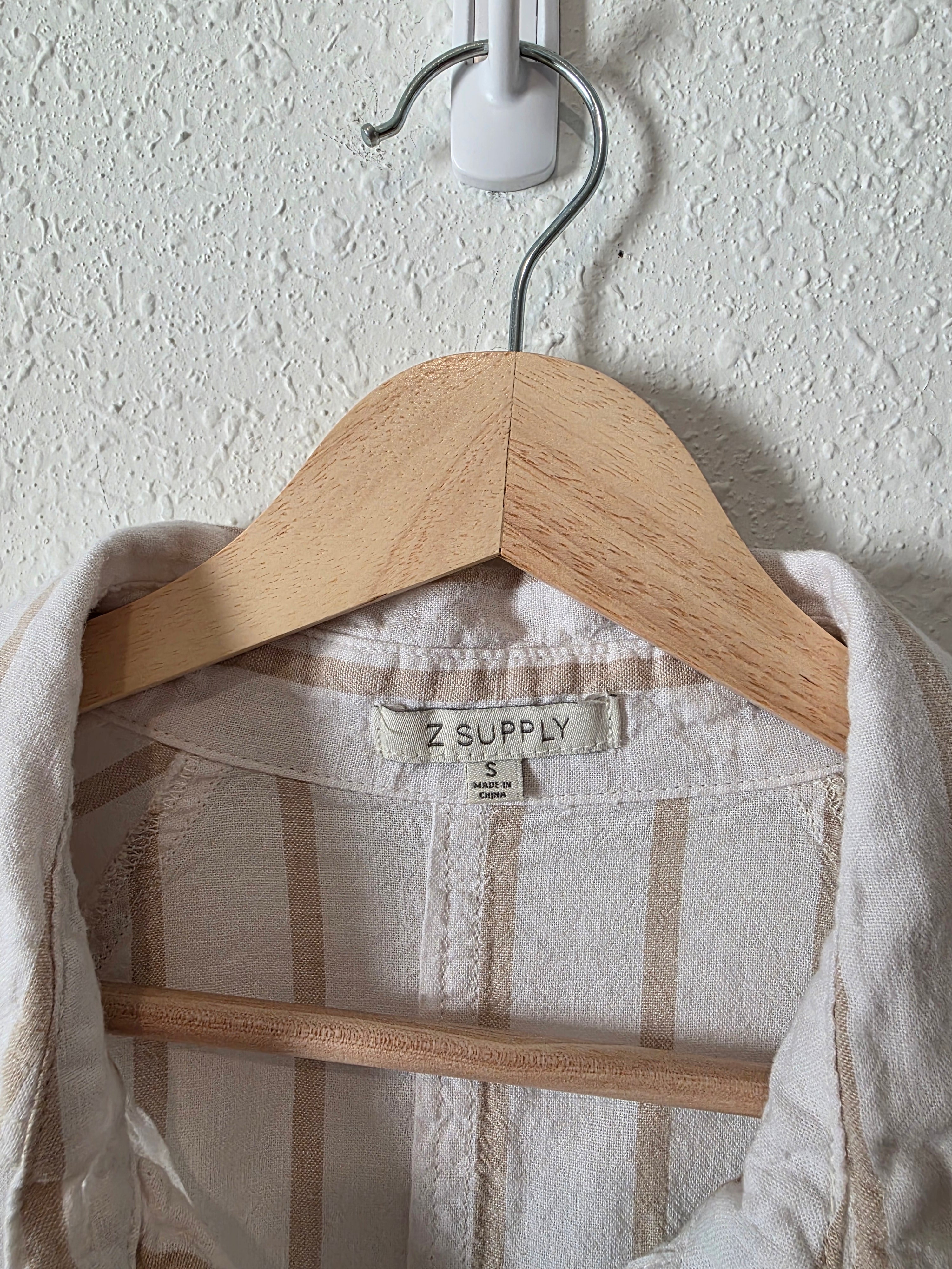 Z Supply Linen Blend Striped Shirt (S)