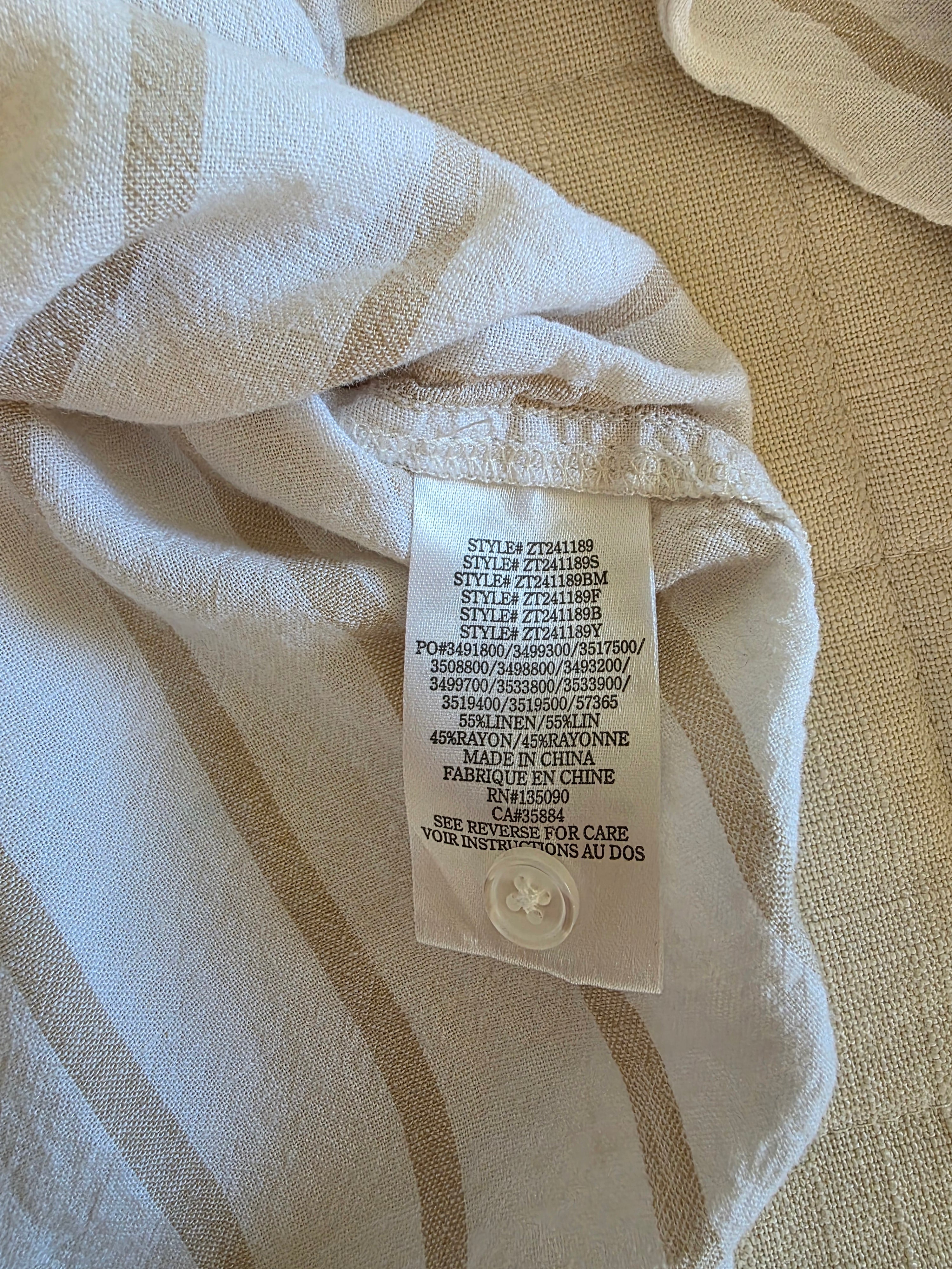 Z Supply Linen Blend Striped Shirt (S)