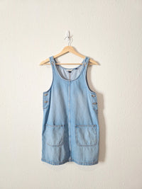 Denim Mini Overall Dress (XS)