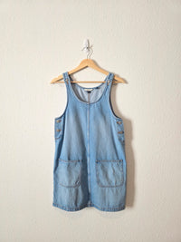 Denim Mini Overall Dress (XS)