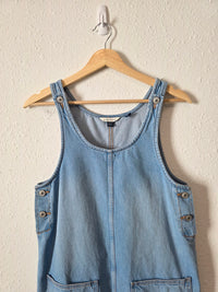 Denim Mini Overall Dress (XS)