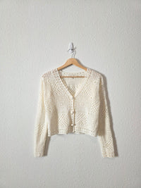 Crochet Knit Button Up Top (XS)