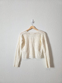 Crochet Knit Button Up Top (XS)