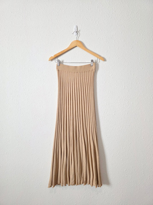 NEW Mable Pleated Knit Maxi Skirt (S)