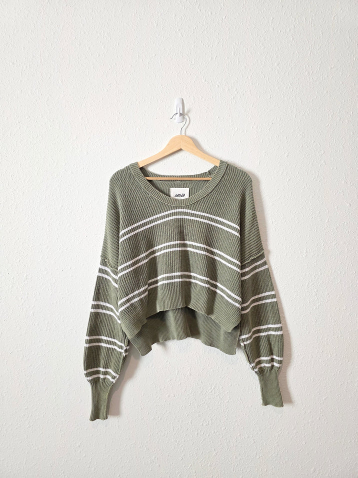 Aerie Green Striped Sweater (S)