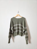 Aerie Green Striped Sweater (S)