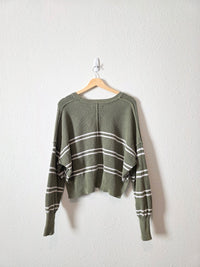 Aerie Green Striped Sweater (S)
