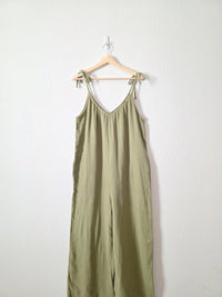 Green Wide Leg Gauze Jumpsuit (M tall)