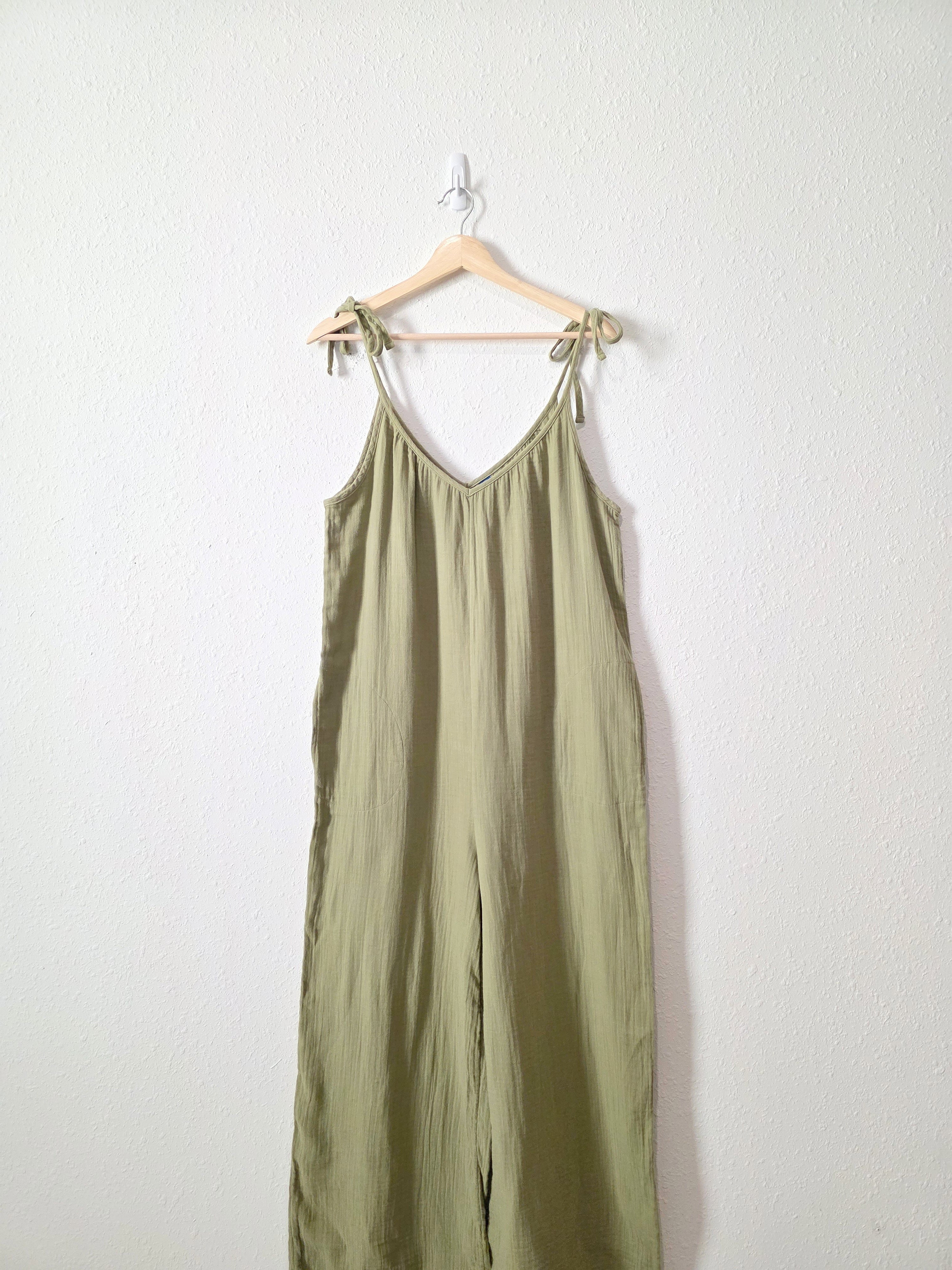 Green Wide Leg Gauze Jumpsuit (M tall)