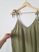 Green Wide Leg Gauze Jumpsuit (M tall)