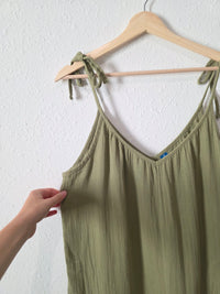 Green Wide Leg Gauze Jumpsuit (M tall)