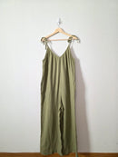 Green Wide Leg Gauze Jumpsuit (M tall)