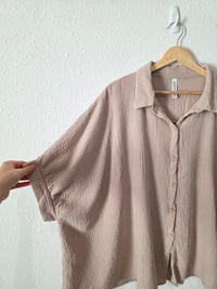 Zenana Oversized Gauze Button Up (L/XL)