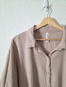 Zenana Oversized Gauze Button Up (L/XL)