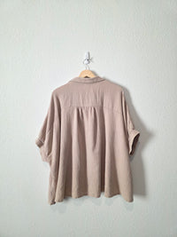 Zenana Oversized Gauze Button Up (L/XL)