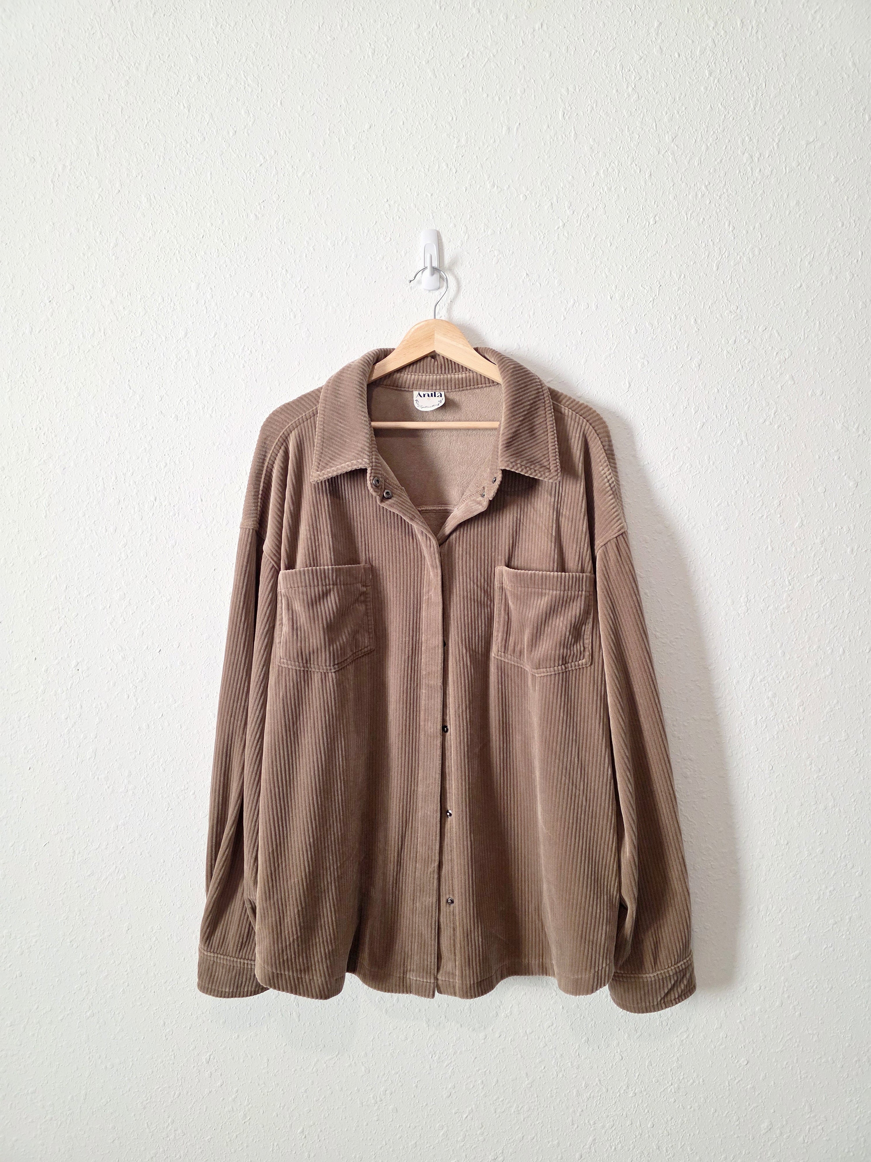 Arula Brown Cord Shirt Jacket (3X)