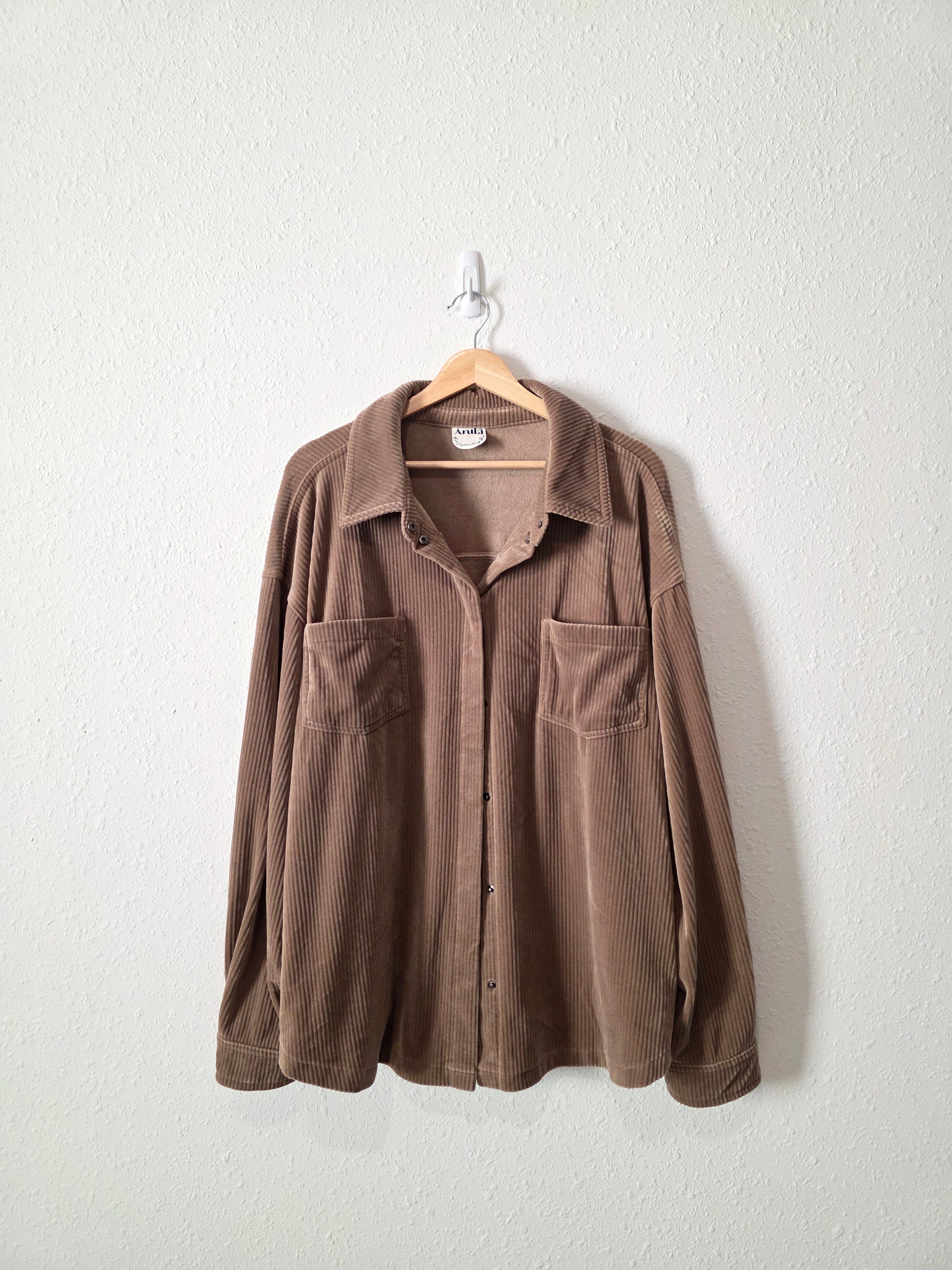 Arula Brown Cord Shirt Jacket (3X)
