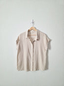 Grade & Gather Cotton Linen Button Up Top (L)