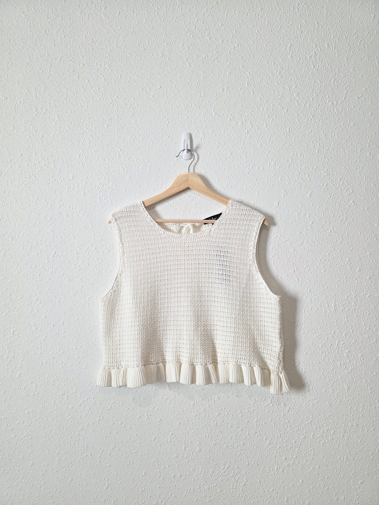 NEW Lulus Ivory Crochet Tank (XL)