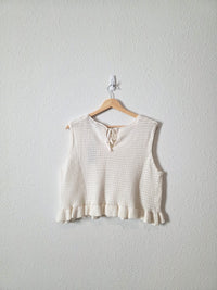 NEW Lulus Ivory Crochet Tank (XL)
