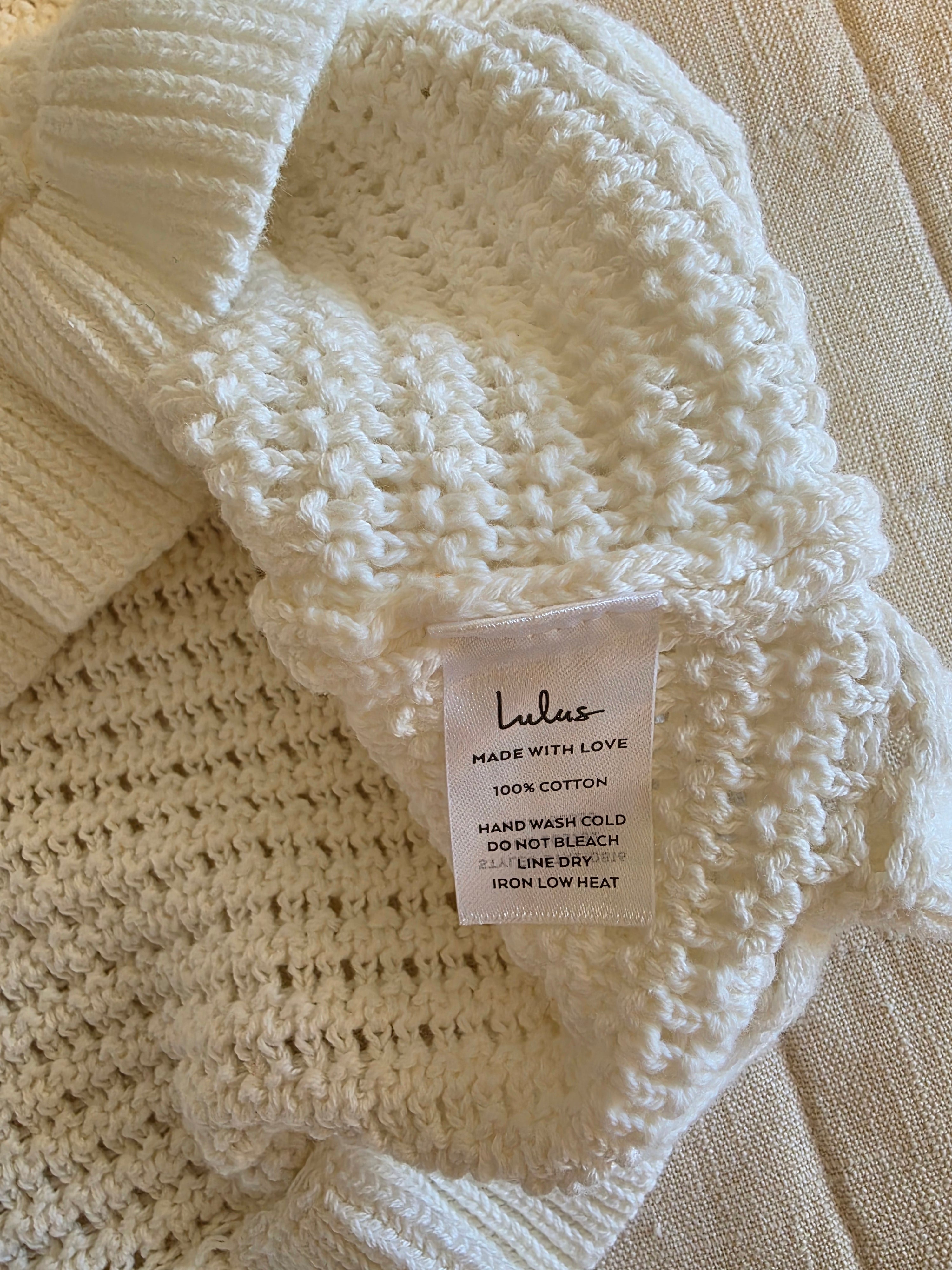 NEW Lulus Ivory Crochet Tank (XL)