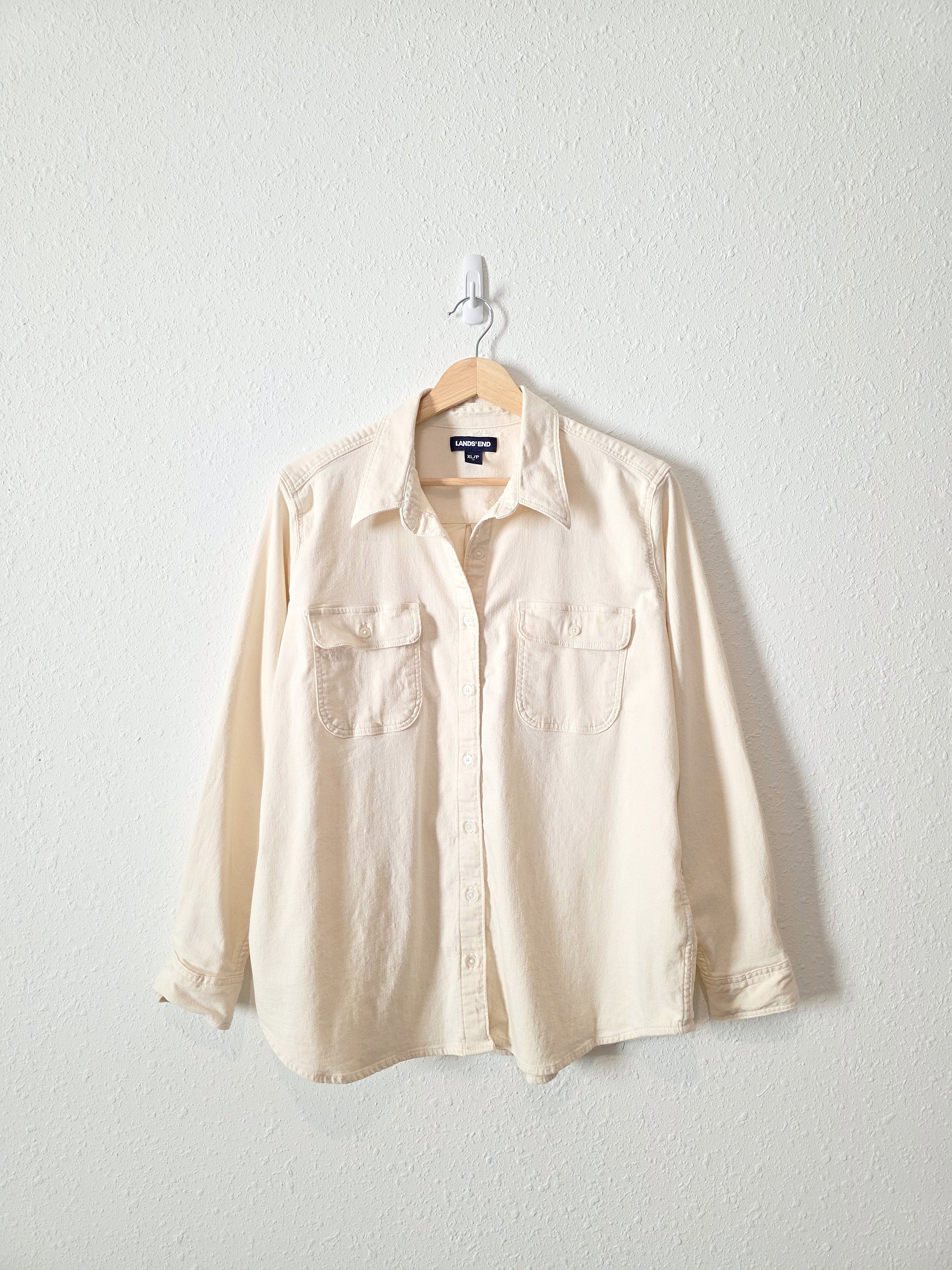 Ecru Button Up Cotton Shirt (XL)