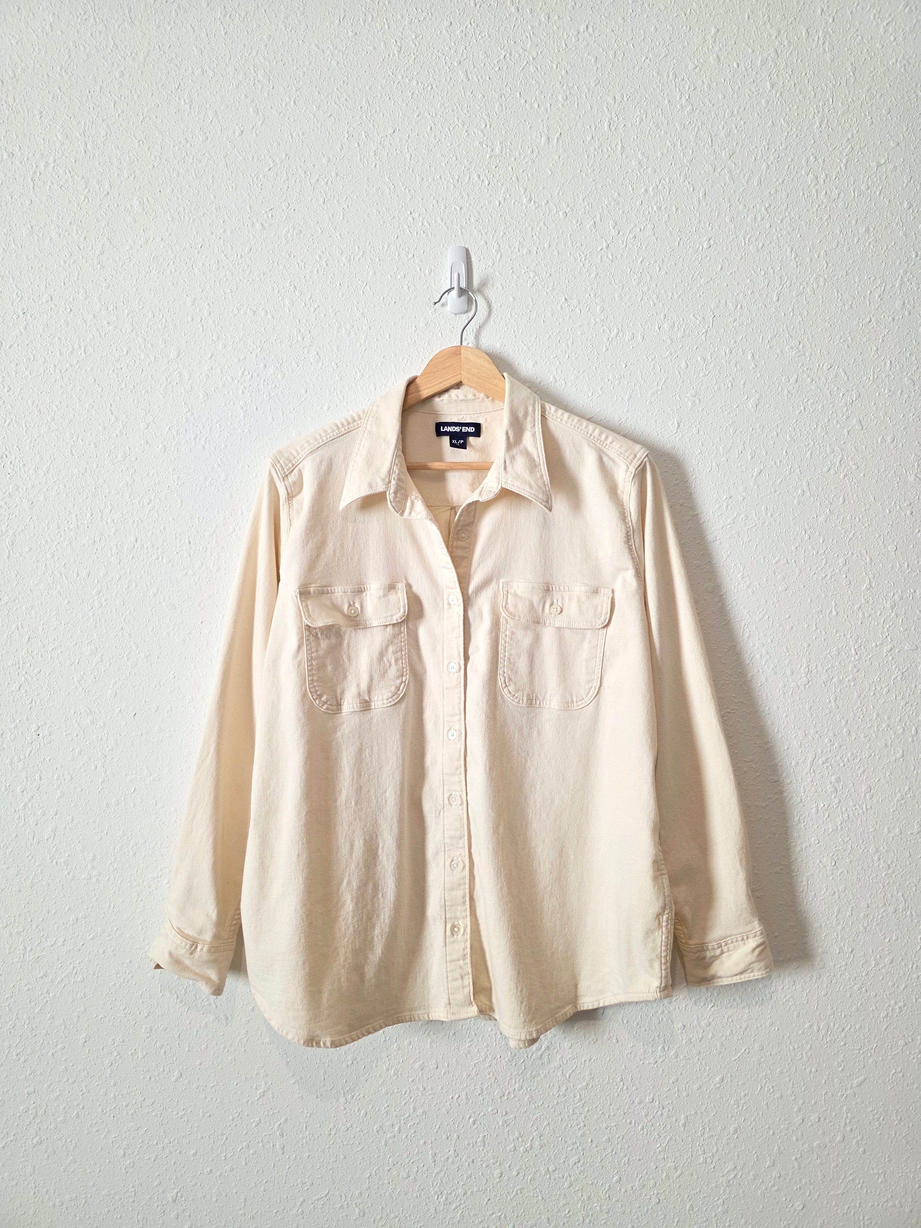 Ecru Button Up Cotton Shirt (XL)