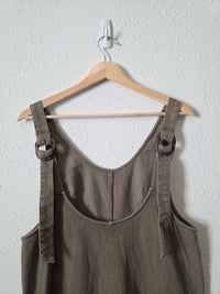 Listicle Olive Straight Jumpsuit (S)