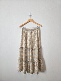 Floral Ruffle Midi Skirt (M)