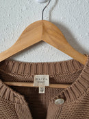 Marea Brown Striped Cotton Cardigan (XL)