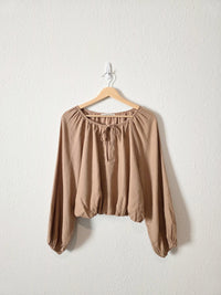 Abercrombie Brown Linen Cotton Top (L)