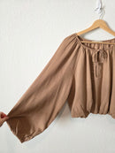 Abercrombie Brown Linen Cotton Top (L)