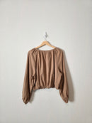 Abercrombie Brown Linen Cotton Top (L)
