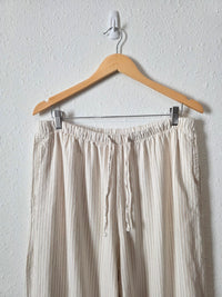 Linen Blend Wide Leg Pants (L)