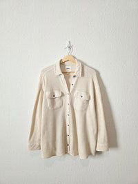 Aerie Oatmeal Waffle Shirt Jacket (S)
