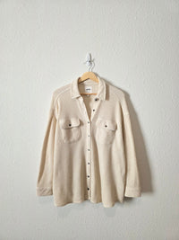 Aerie Oatmeal Waffle Shirt Jacket (S)