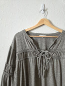 Easel Puff Sleeve Tie Front Top (3X)