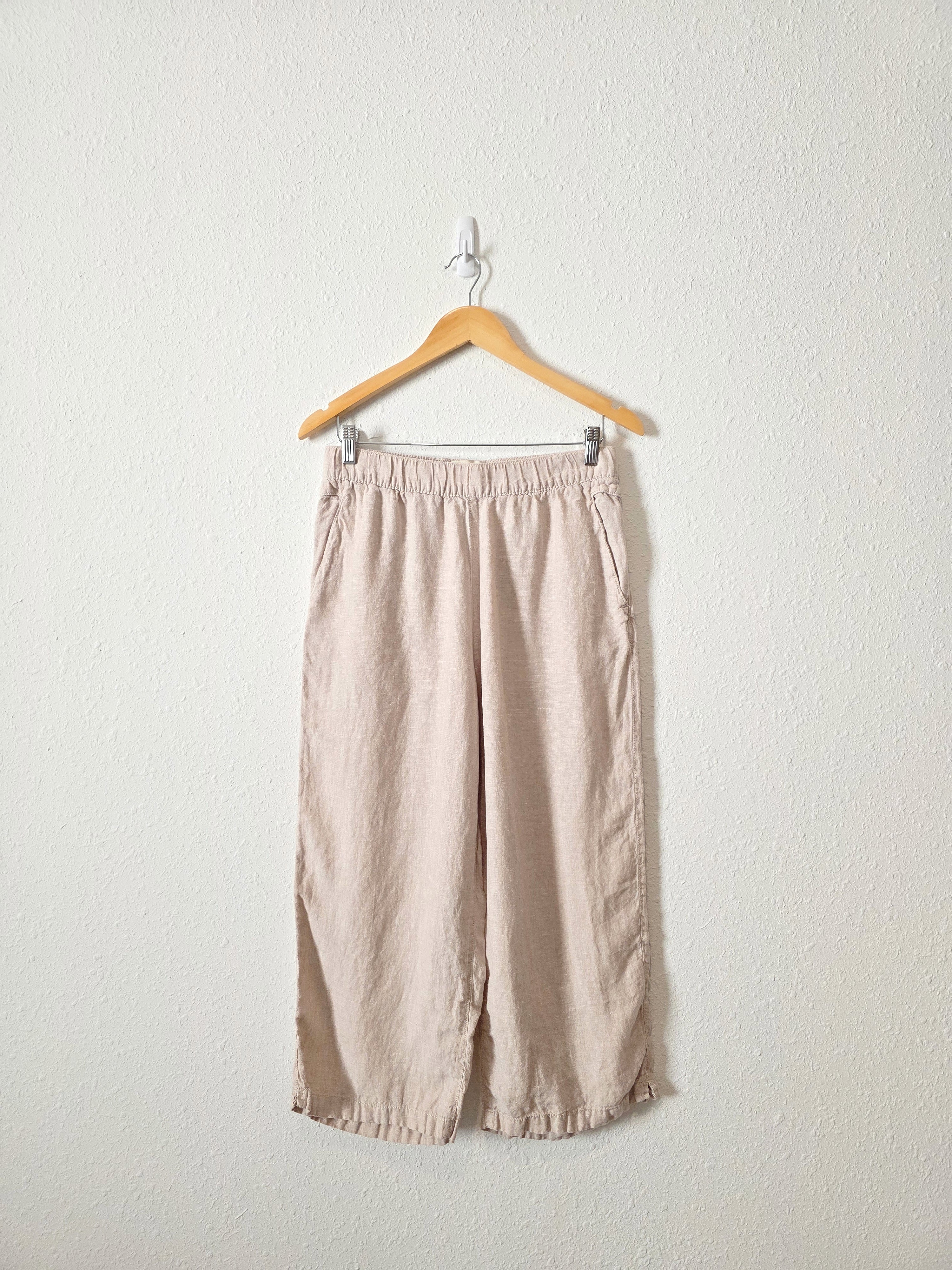 Neutral Wide Leg Linen Pants (M)