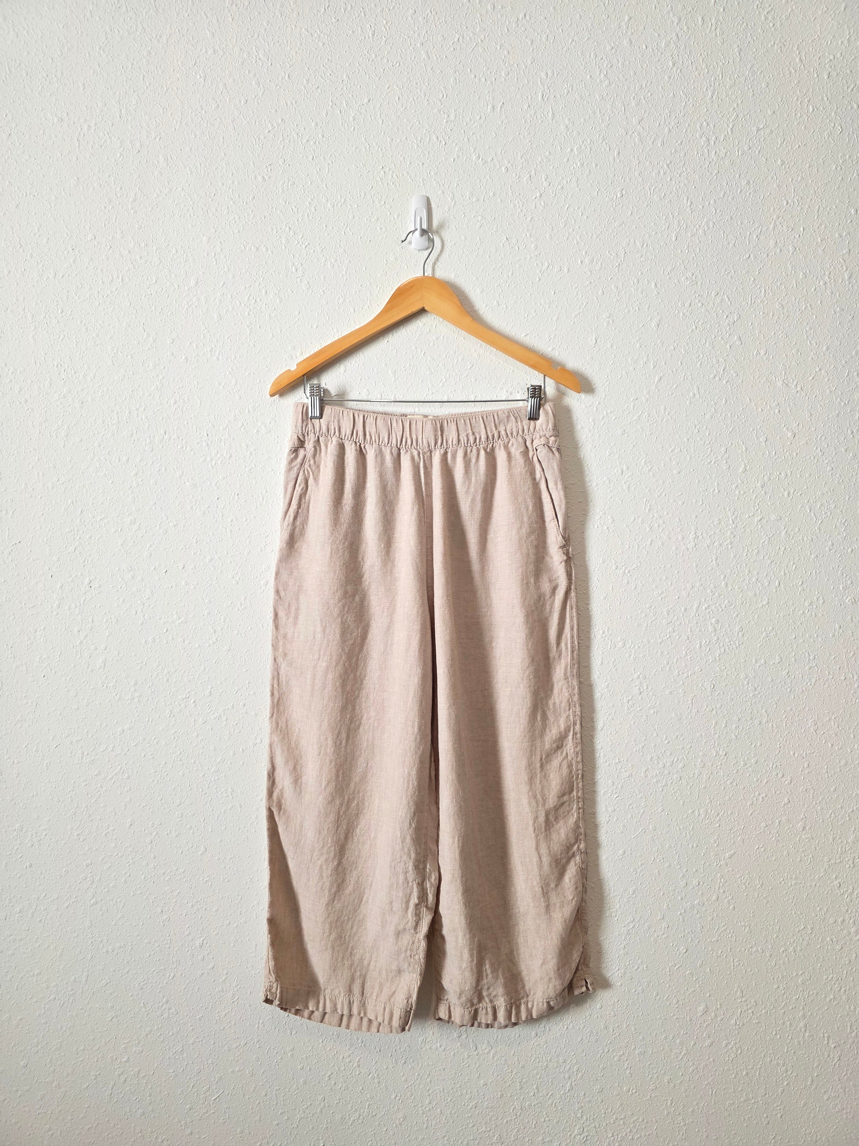Neutral Wide Leg Linen Pants (M)