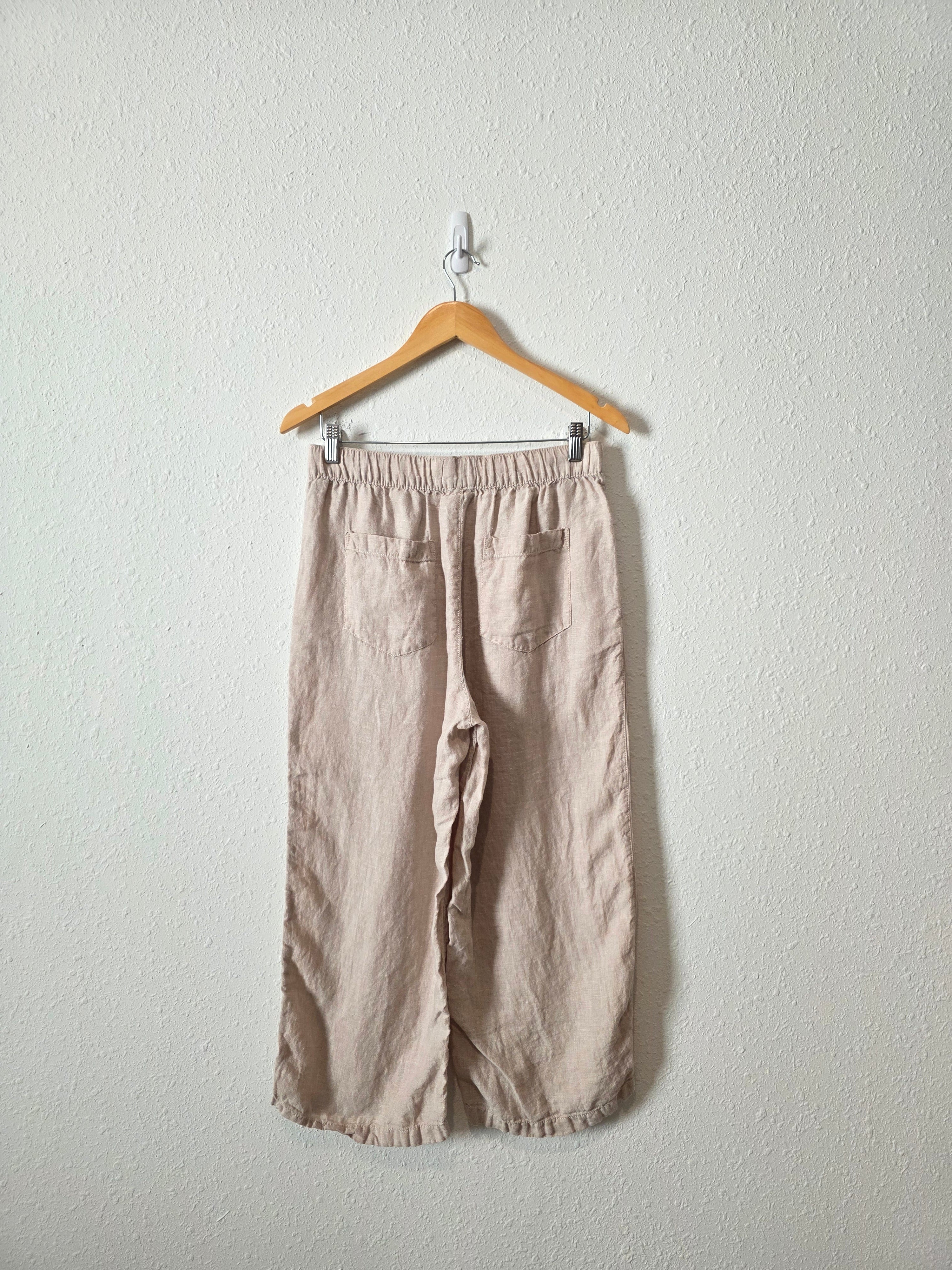 Neutral Wide Leg Linen Pants (M)