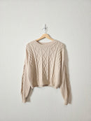 NEW Neutral Cable Knit Sweater (S)