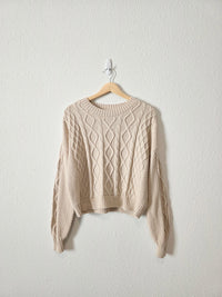 NEW Neutral Cable Knit Sweater (S)