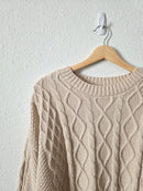 NEW Neutral Cable Knit Sweater (S)