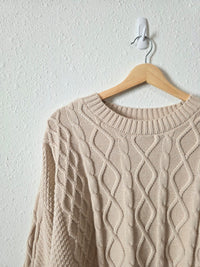 NEW Neutral Cable Knit Sweater (S)