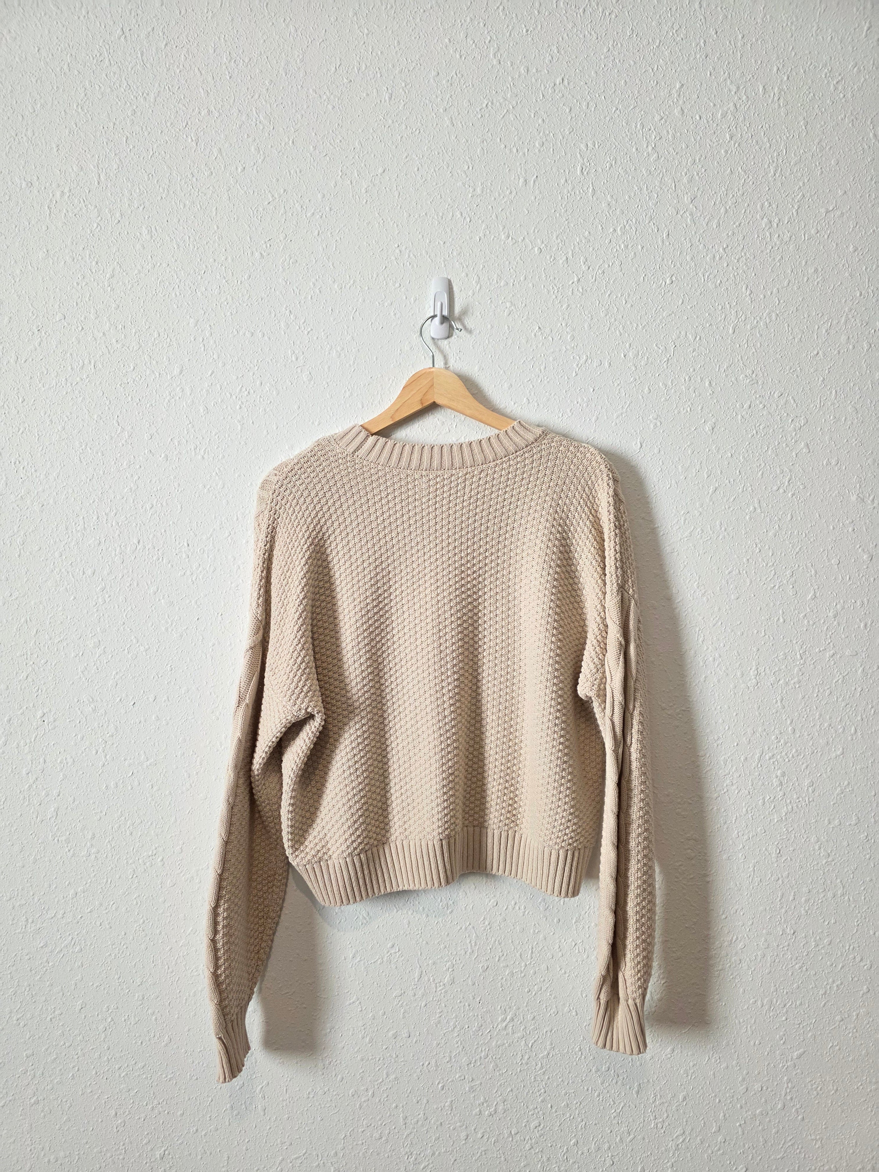 NEW Neutral Cable Knit Sweater (S)