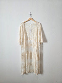 NEW Long Lace Boho Kimono (L)